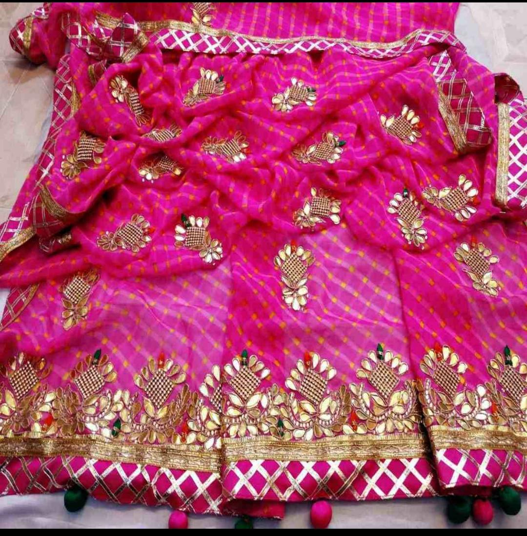 Kayatri New 60 Grm Georgette Hand Gotapatti Work Saree