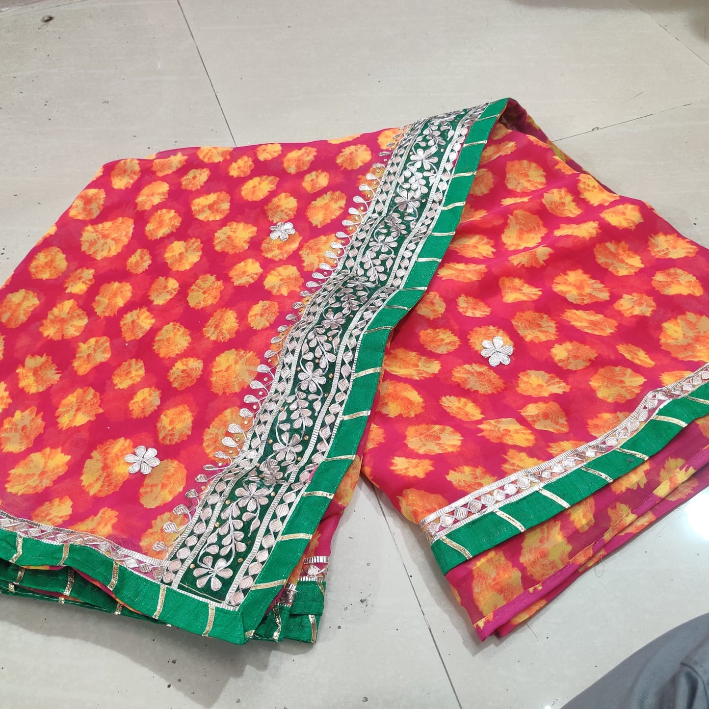 Kayatri New 60 Grm Georgette Hand Gotapatti Work Saree
