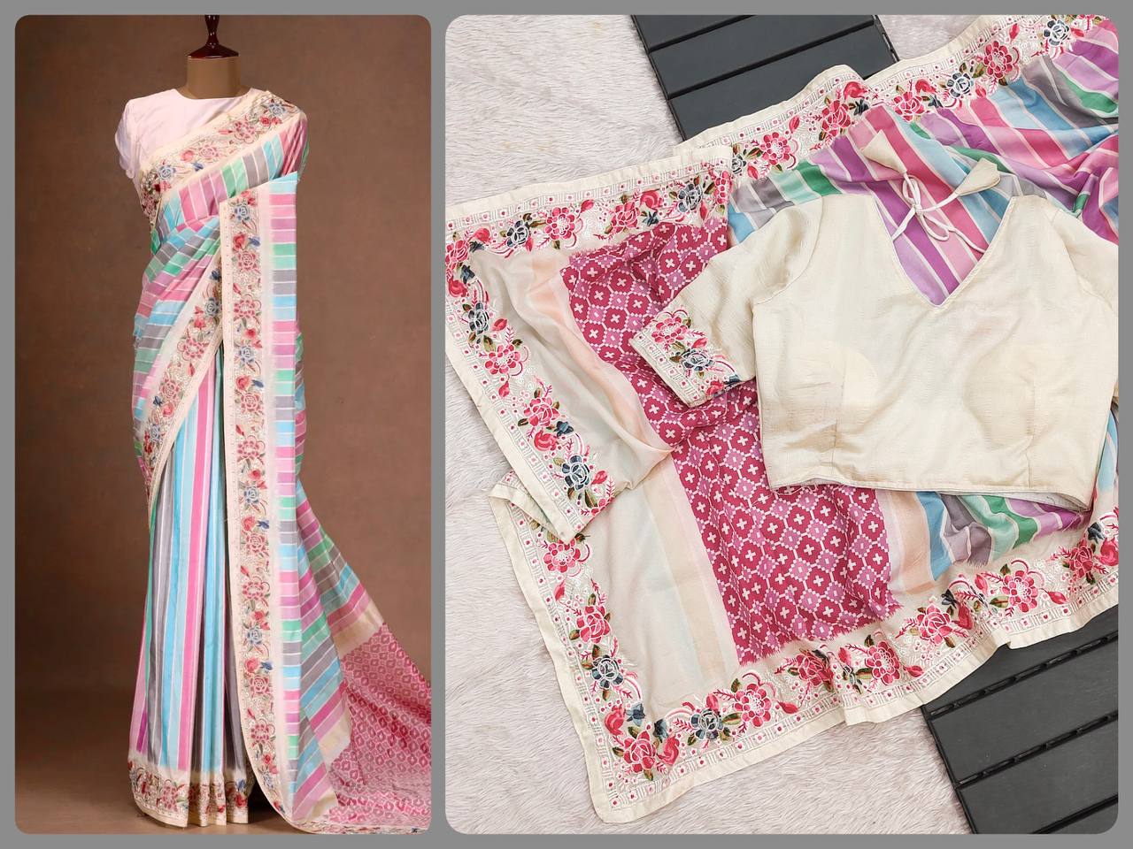 Kayatri New Vichitra Silk Digital Print Saree