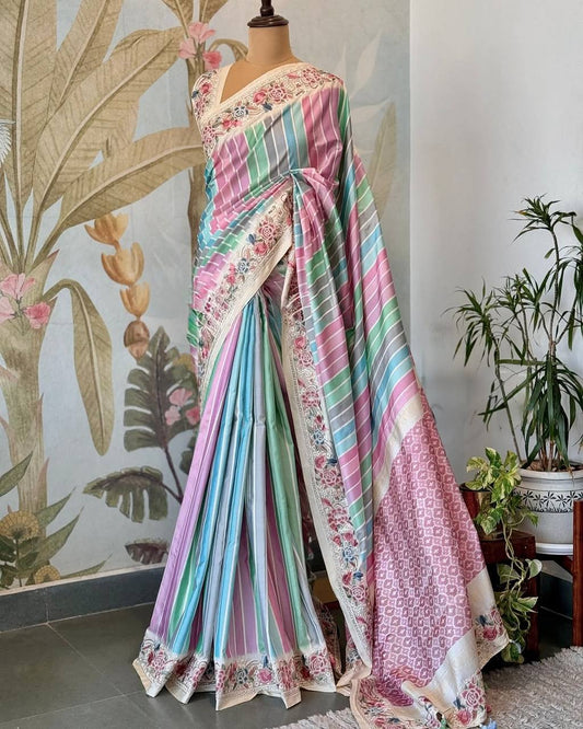 Kayatri New Vichitra Silk Digital Print Saree