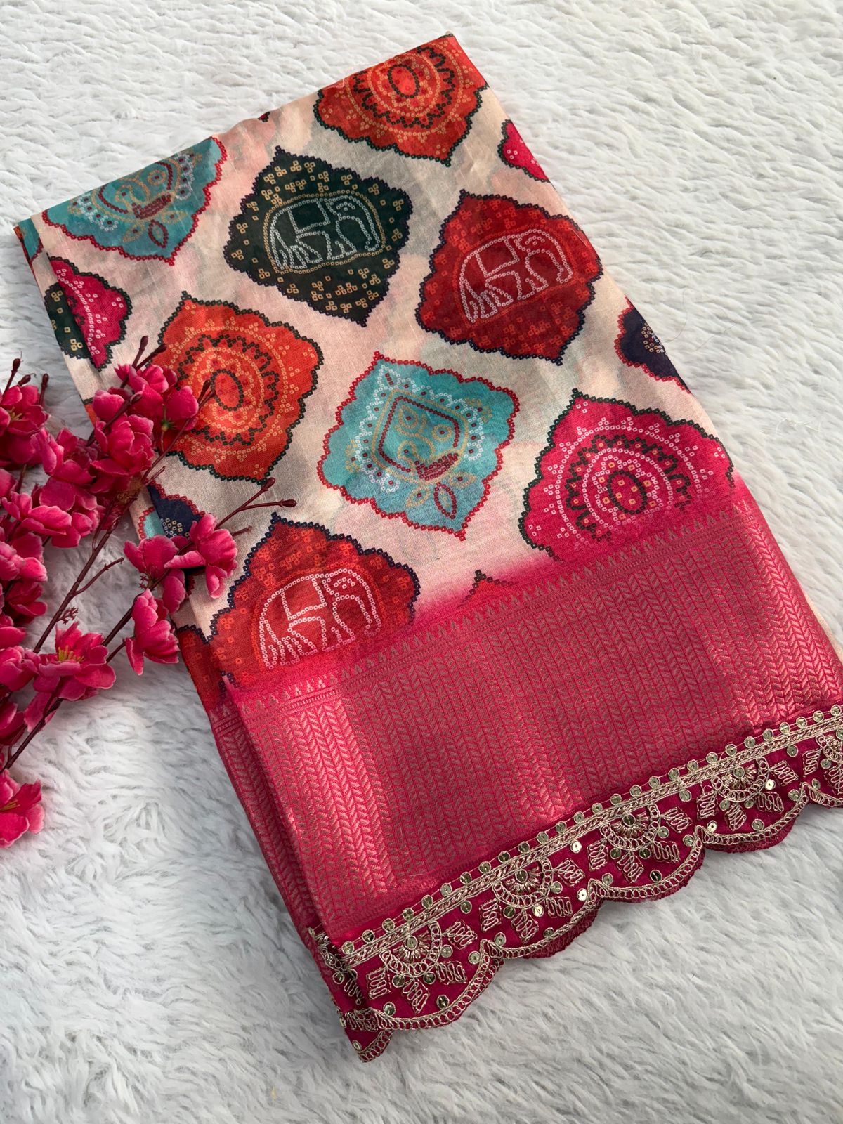 Kayatri New Banarasi Dola Sequence Embroidery Saree