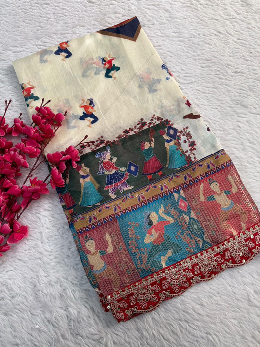 Kayatri New Banarasi Dola Sequence Embroidery Saree