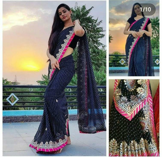 Kayatri New Mothra Leheriya Bandhej Saree