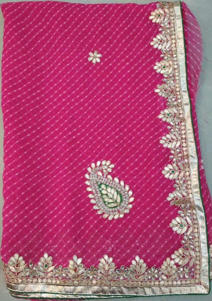 Kayatri New Mothra Leheriya Bandhej Saree