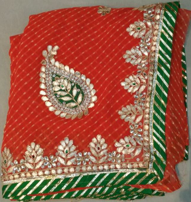 Kayatri New Mothra Leheriya Bandhej Saree