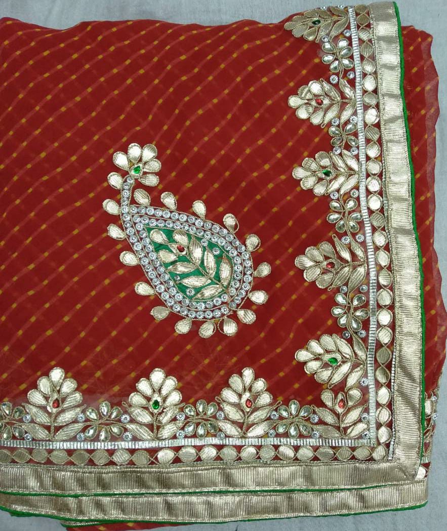 Kayatri New Mothra Leheriya Bandhej Saree