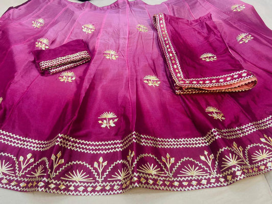 Kayatri New Pure Chinon Gotapatti Work Saree