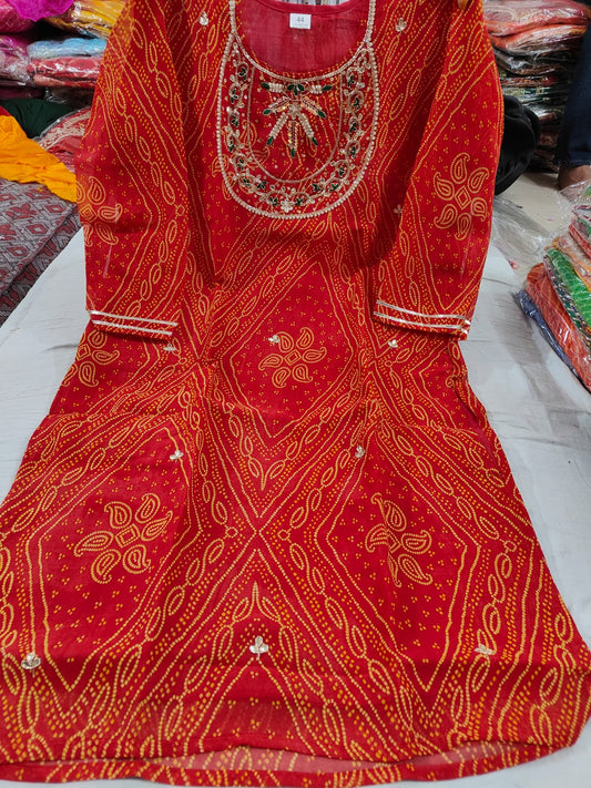 Kayatri New 60 Grm Georgette Hand Gotapatti Work Kurti