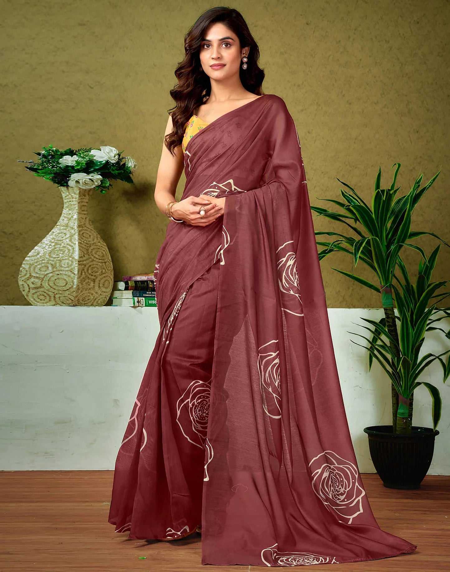 Kayatri New Soft Pure Cotton Flower Print Saree