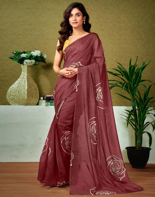 Kayatri New Soft Pure Cotton Flower Print Saree