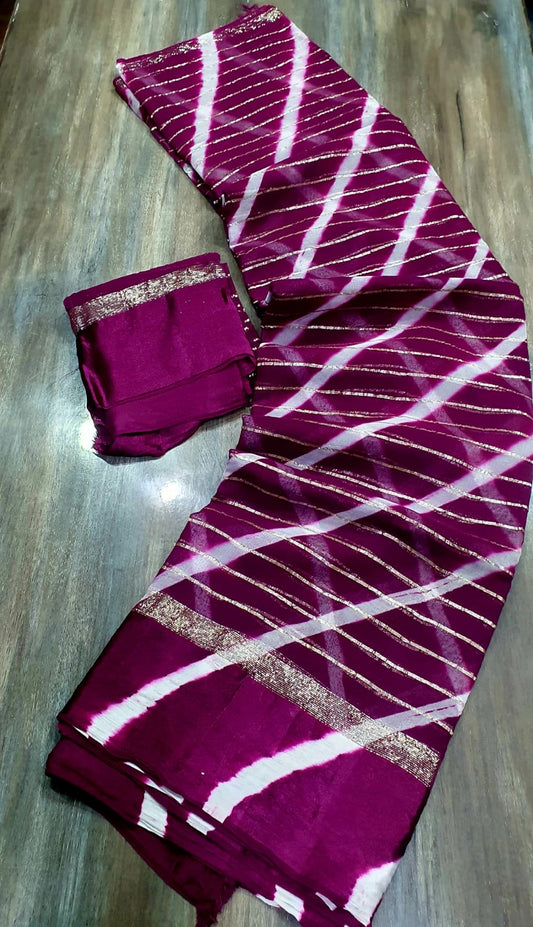 Kayatri New Pure Viscose Georgette Satan Patta Saree