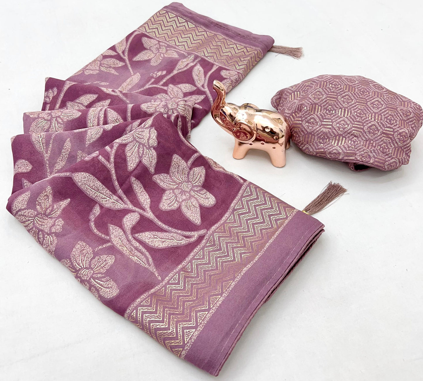 Kayatri New Viscose Georgette Foil Print Saree