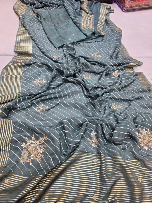 Kayatri New Pure Upada Banarasi Zari Weaving Saree