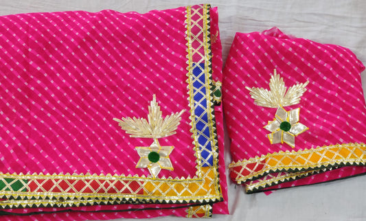 Kayatri New 60 Grm CYC Georgette Kacha Gotaptti Work Saree