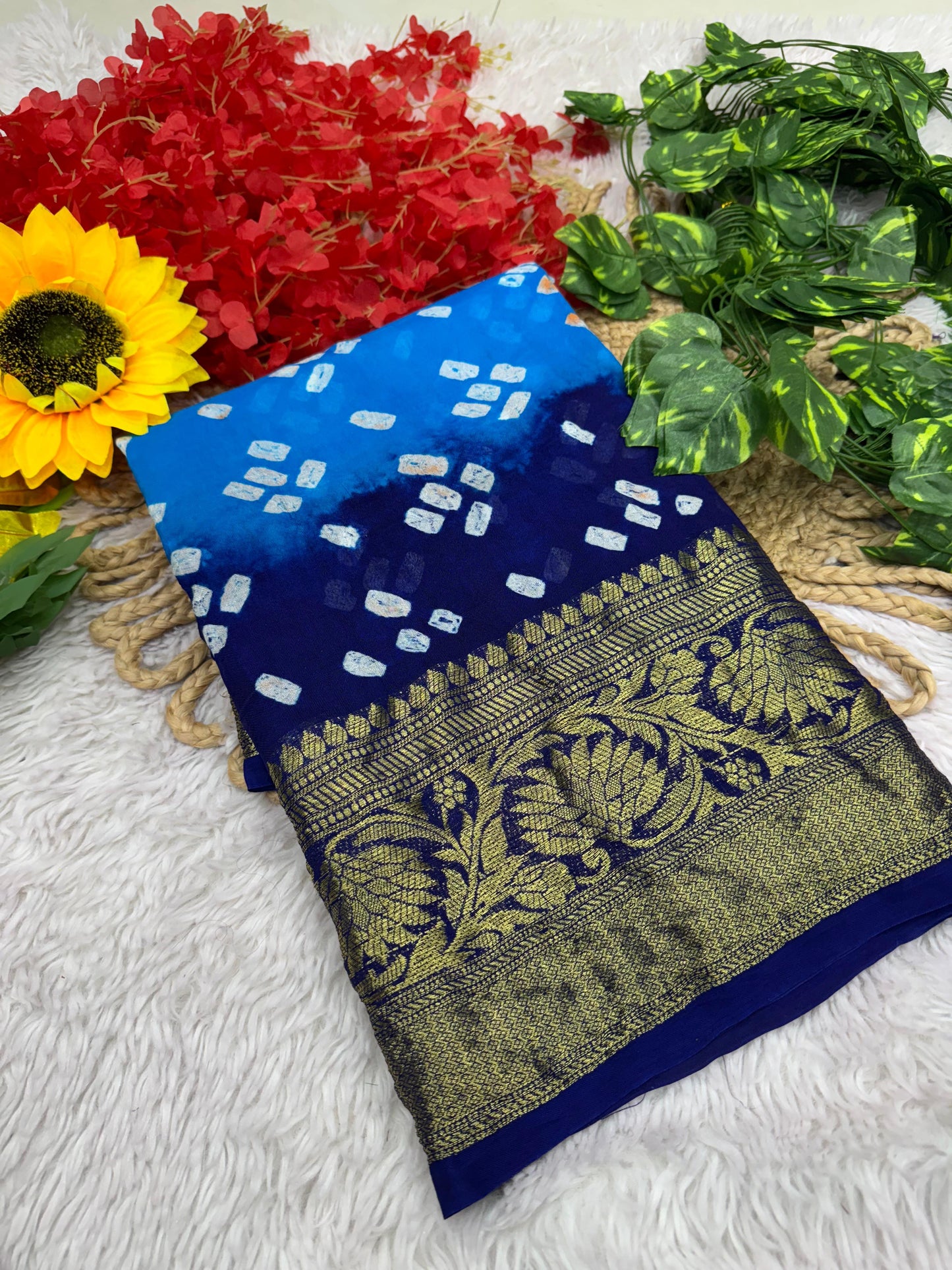 Kayatri New Cotton Silk Hand Daing Saree