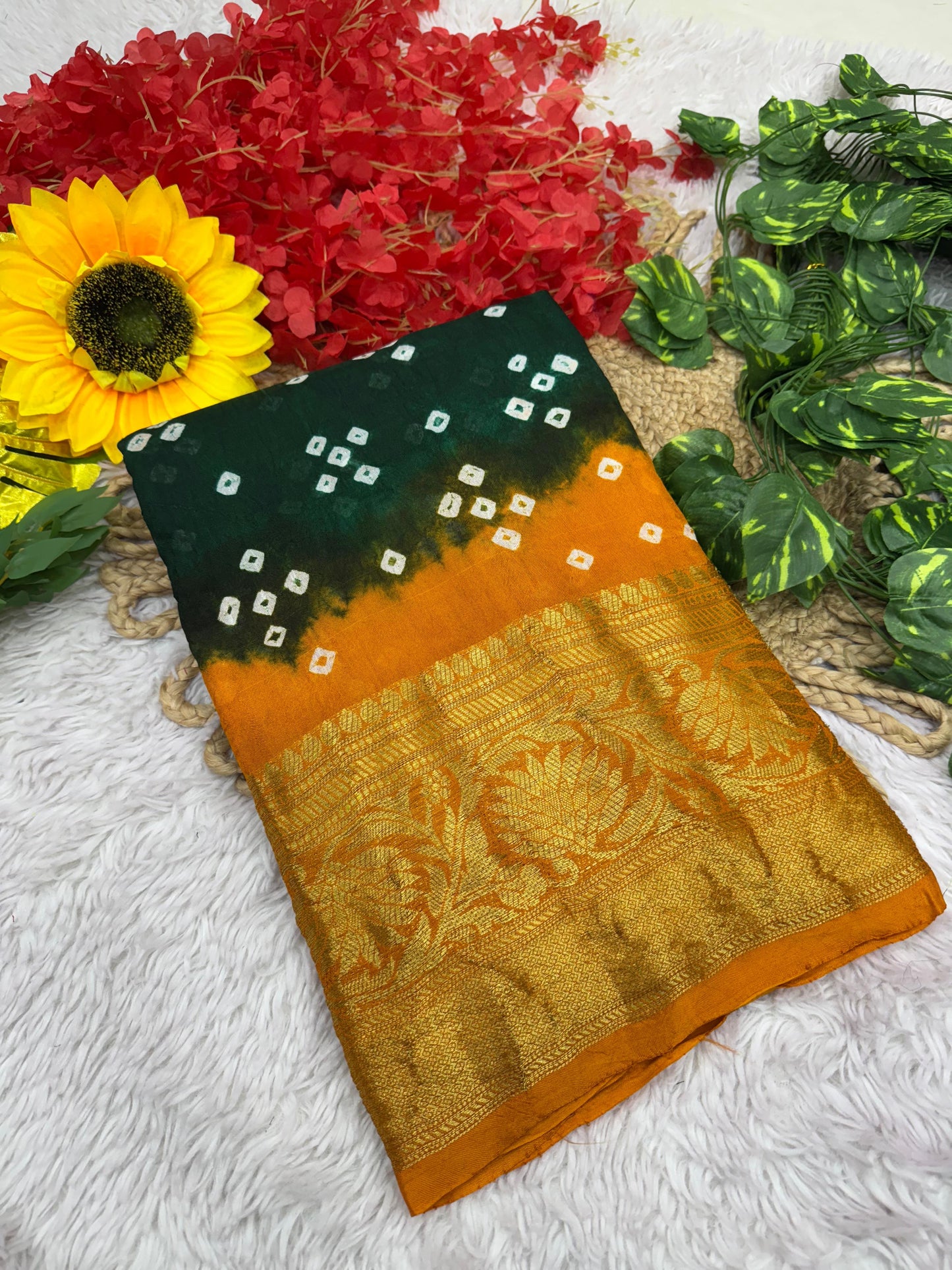 Kayatri New Cotton Silk Hand Daing Saree