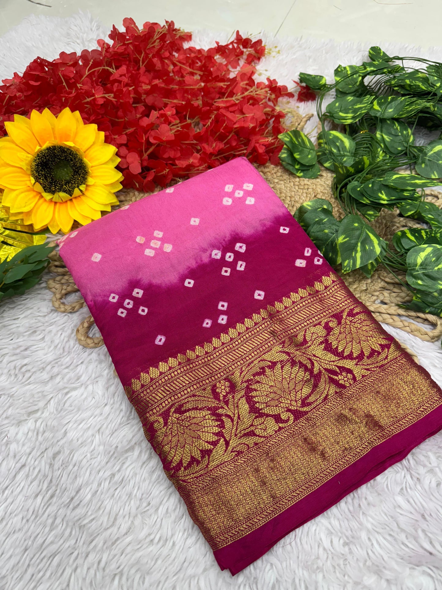 Kayatri New Cotton Silk Hand Daing Saree