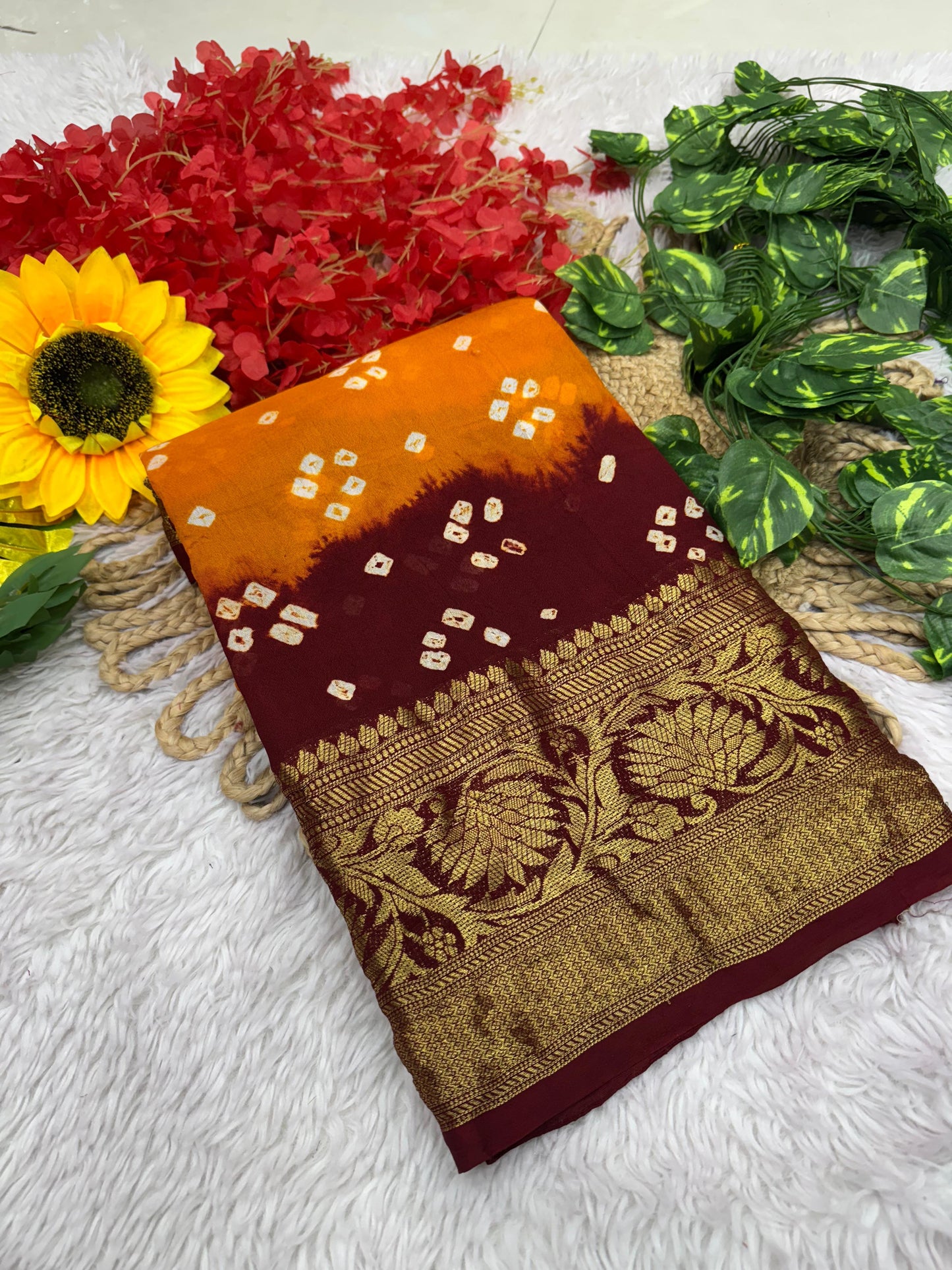 Kayatri New Cotton Silk Hand Daing Saree