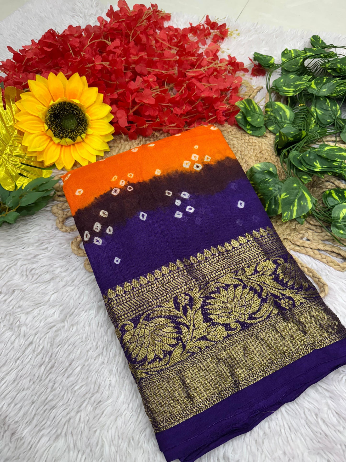 Kayatri New Cotton Silk Hand Daing Saree