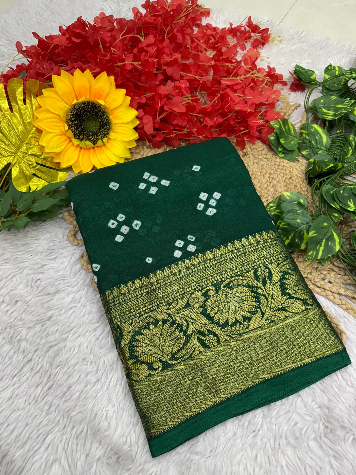 Kayatri New Cotton Silk Hand Daing Saree
