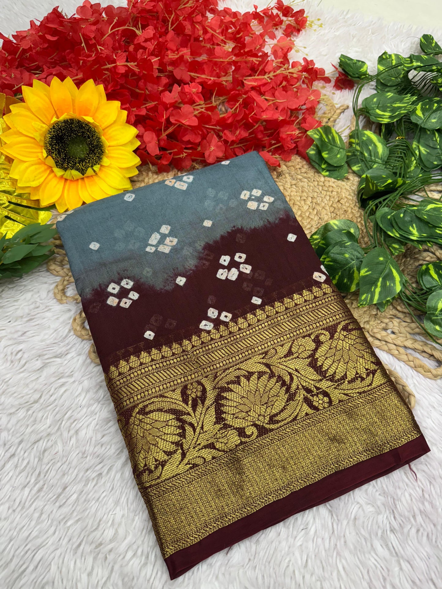 Kayatri New Cotton Silk Hand Daing Saree
