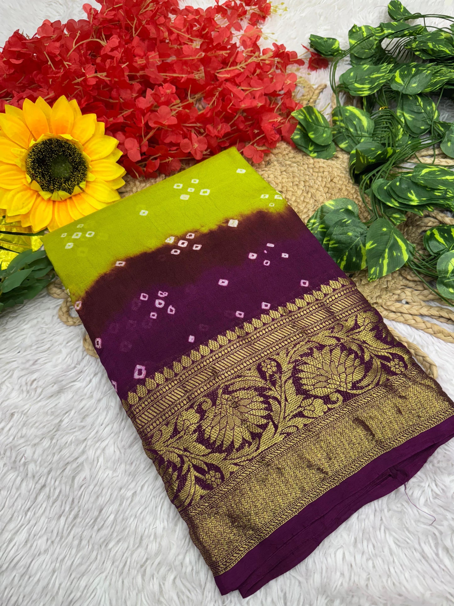 Kayatri New Cotton Silk Hand Daing Saree