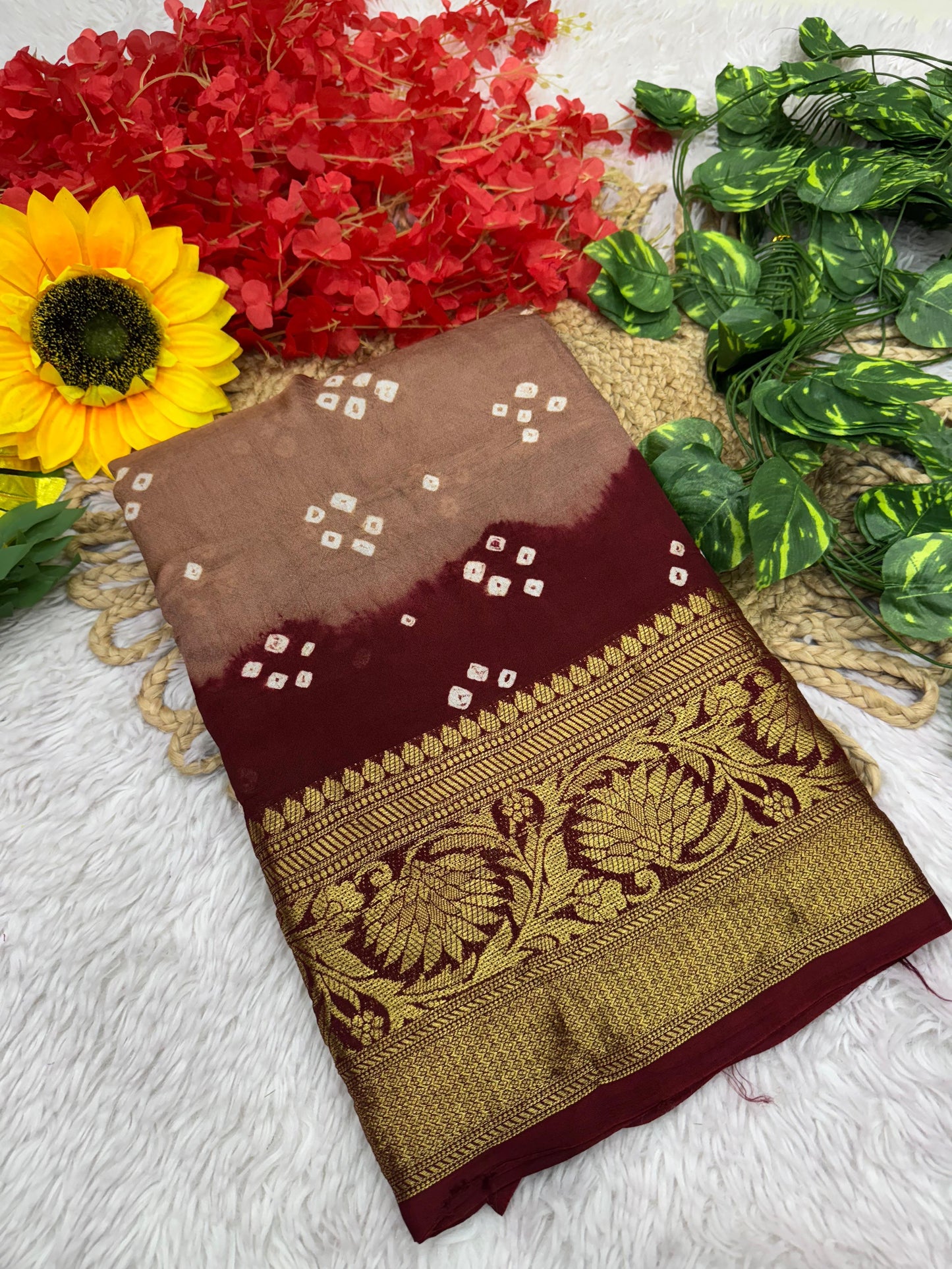 Kayatri New Cotton Silk Hand Daing Saree