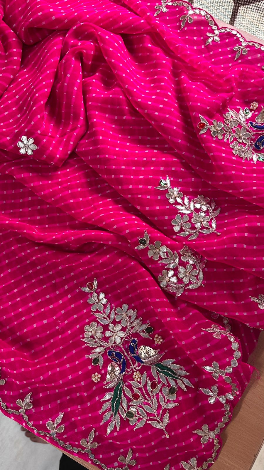 Kayatri New 60 Grm Georgette Hand Gotapatti Work Saree