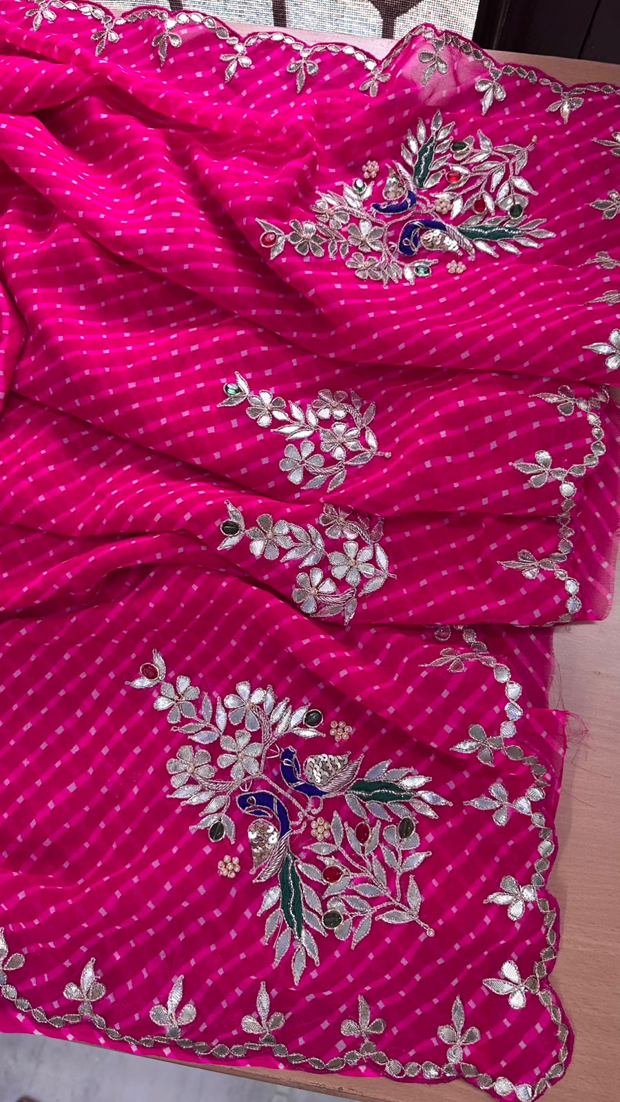 Kayatri New 60 Grm Georgette Hand Gotapatti Work Saree