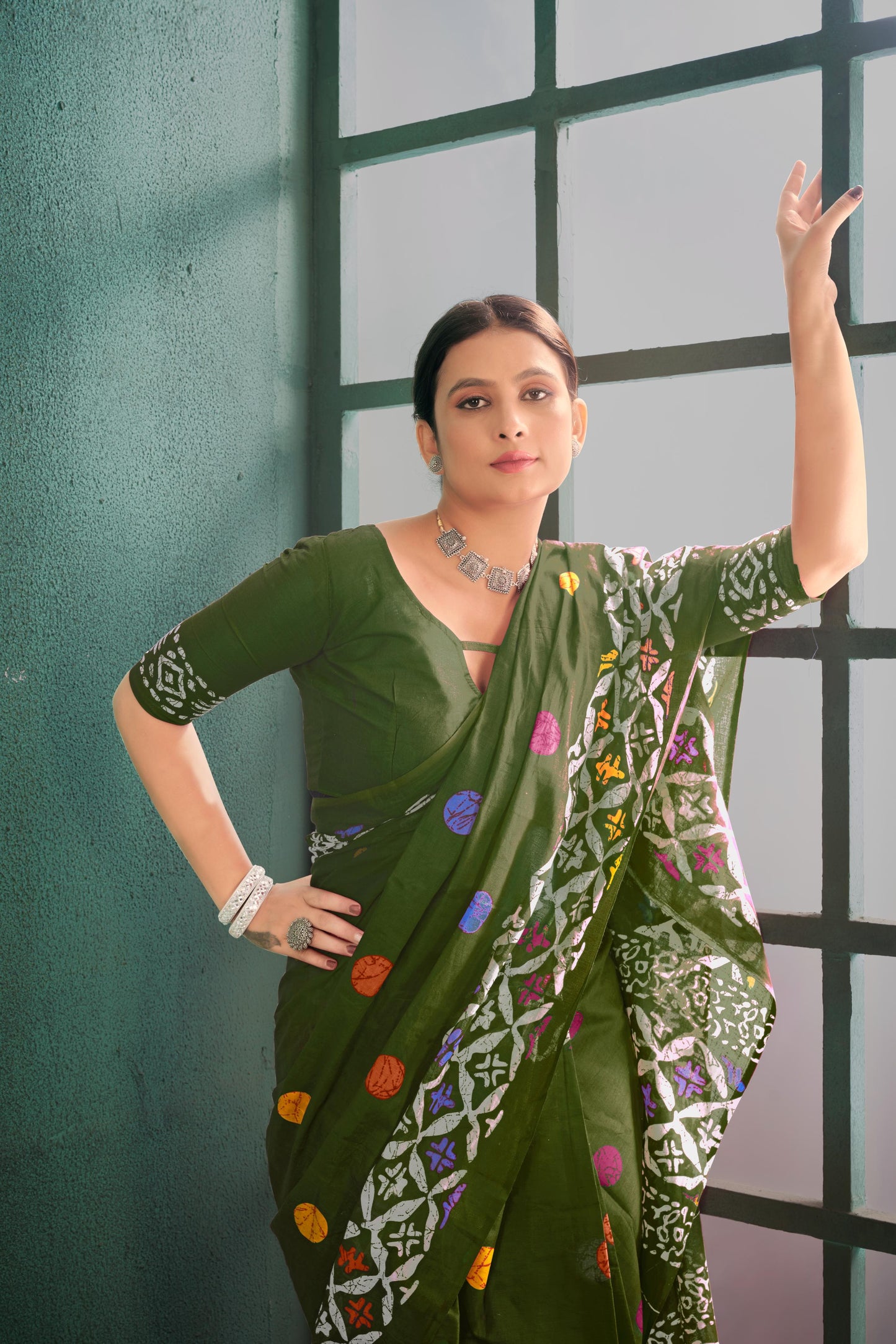 Kayatri New Soft Pure Cotton Block Print Saree
