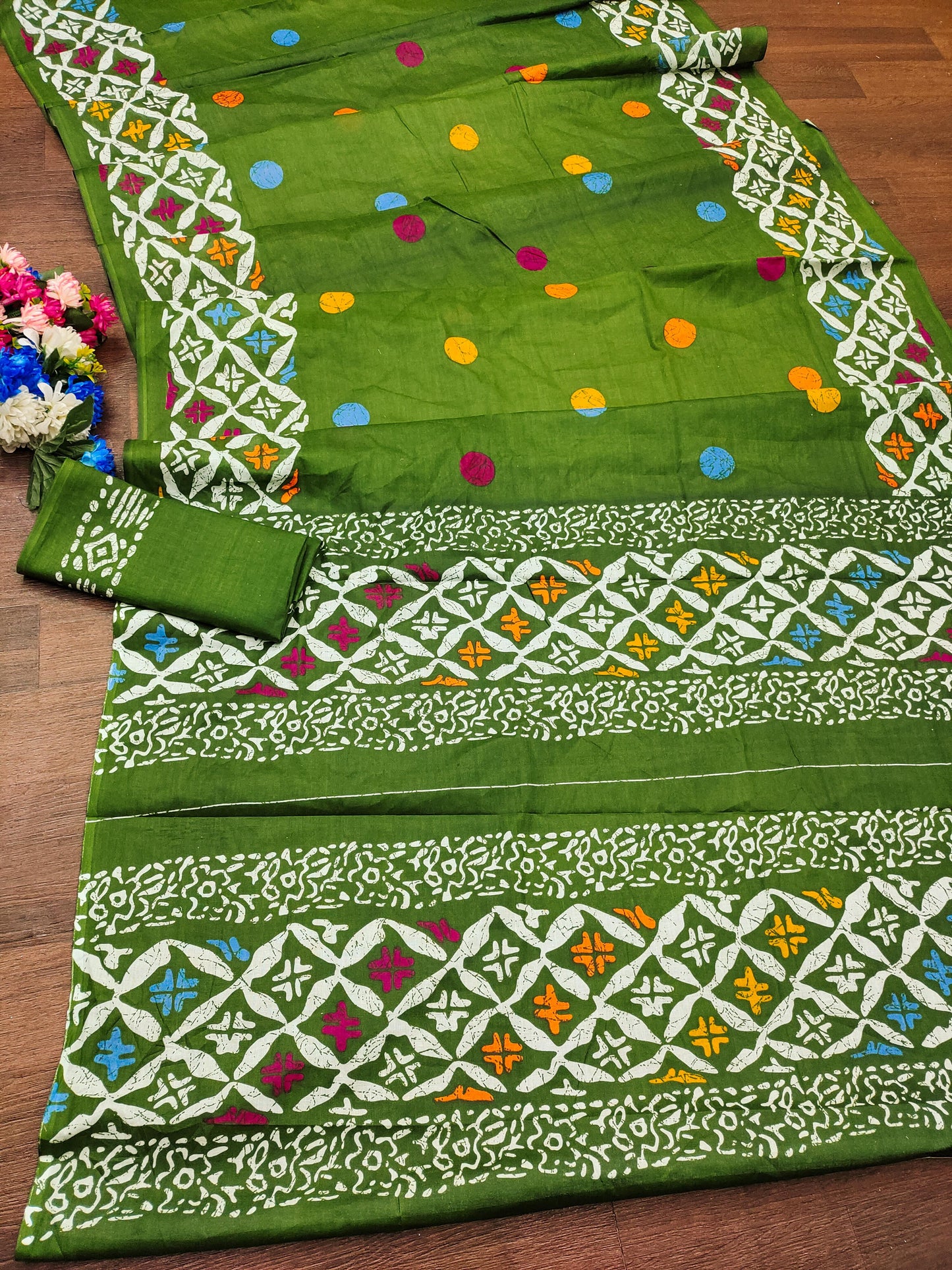 Kayatri New Soft Pure Cotton Block Print Saree
