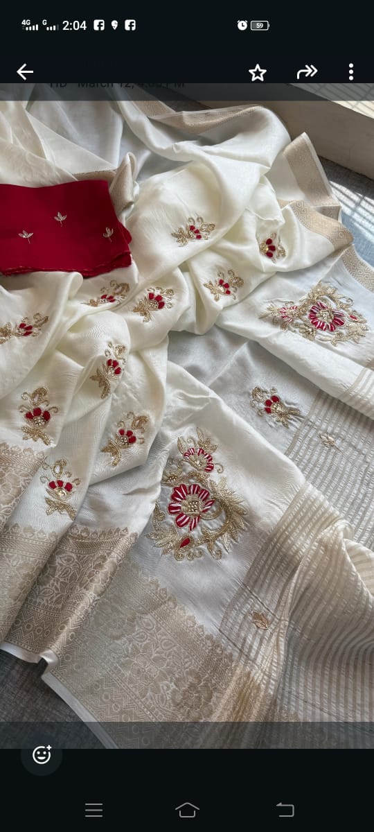 Kayatri New Pure Moonga Silk Hand Work Saree