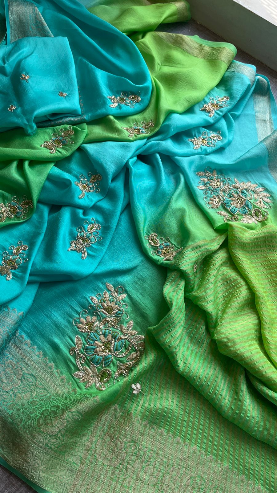 Kayatri New Pure Moonga Silk Hand Work Saree