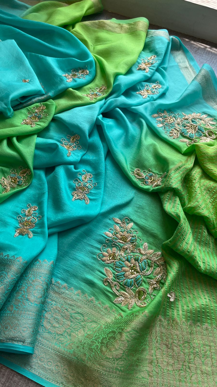 Kayatri New Pure Moonga Silk Hand Work Saree