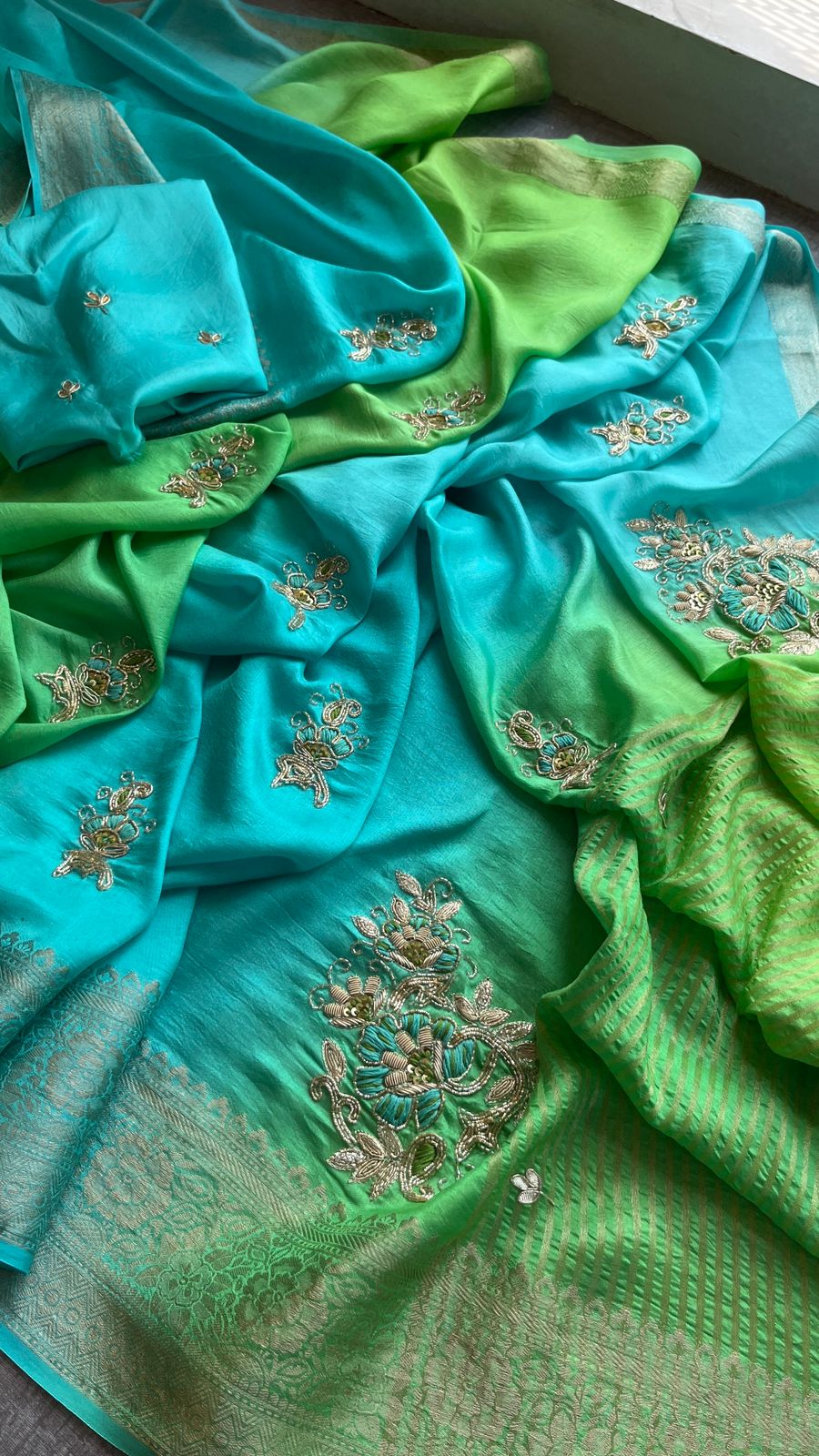 Kayatri New Pure Moonga Silk Hand Work Saree