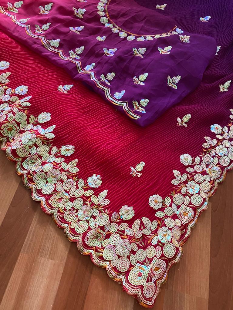 Kayatri New Pure Soft Crush Georgette Saree