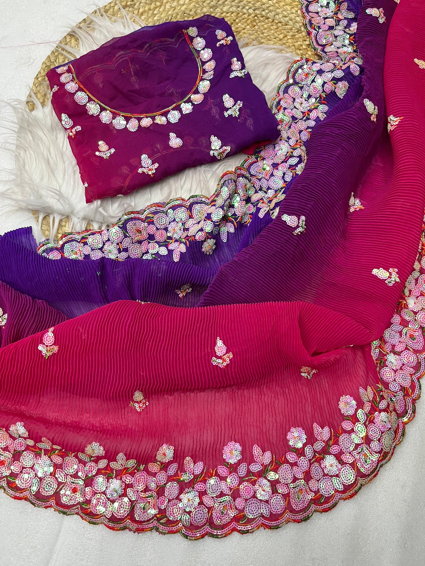 Kayatri New Pure Soft Crush Georgette Saree
