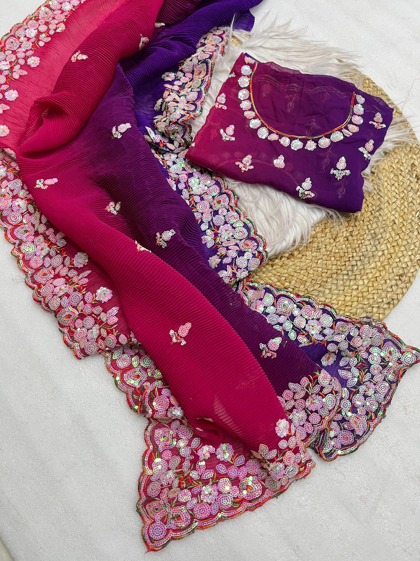 Kayatri New Pure Soft Crush Georgette Saree