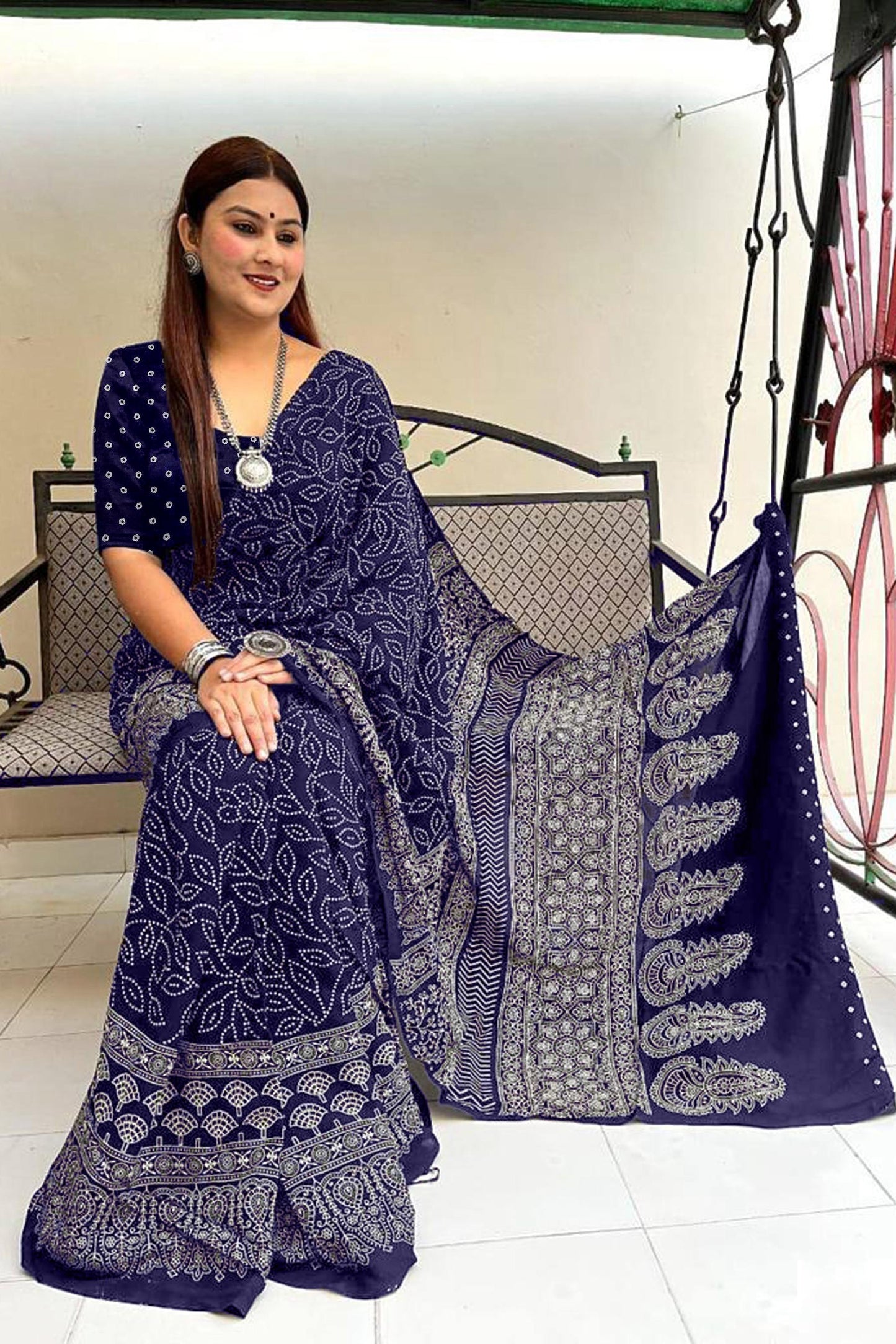 Kayatri New Soft Pure Cotton Bandhej Print Saree