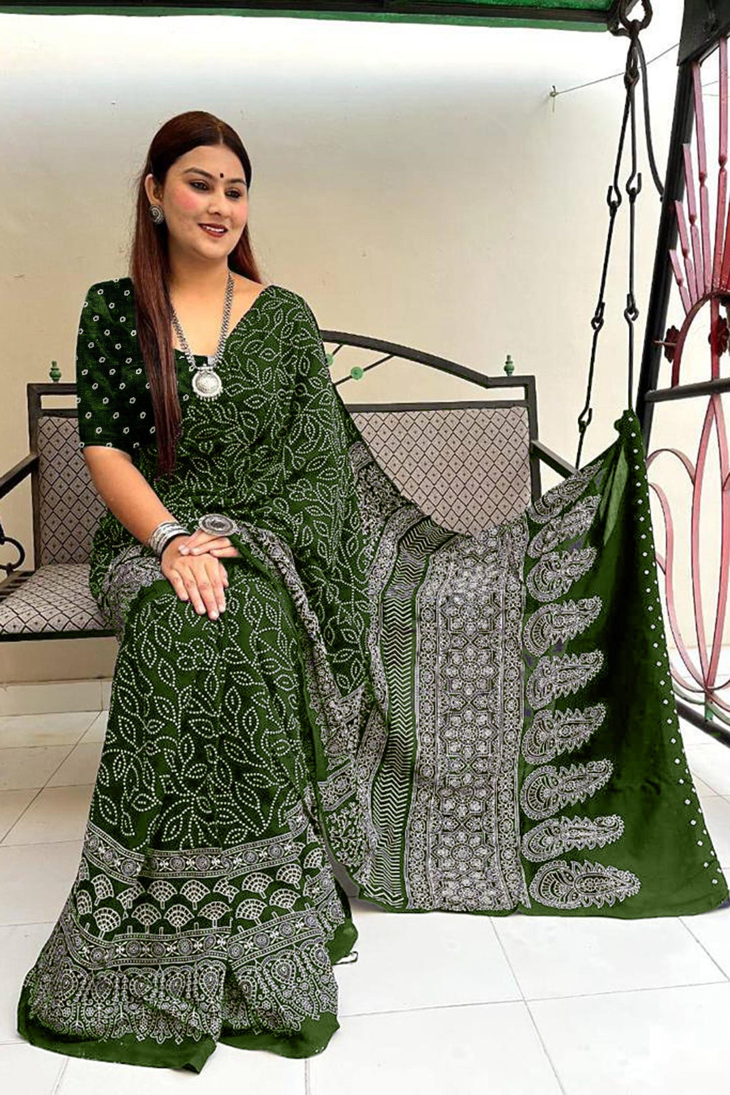 Kayatri New Soft Pure Cotton Bandhej Print Saree
