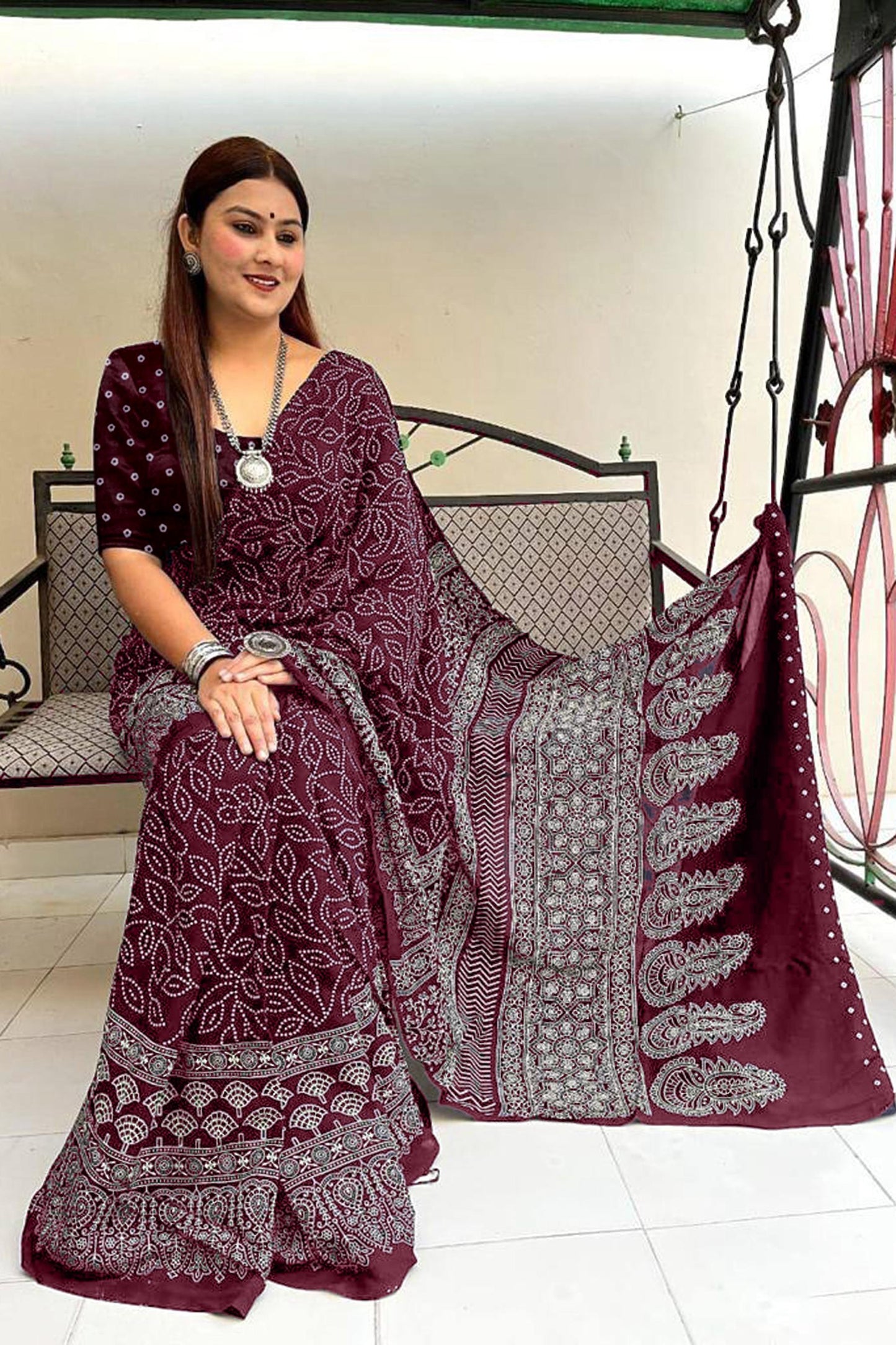 Kayatri New Soft Pure Cotton Bandhej Print Saree