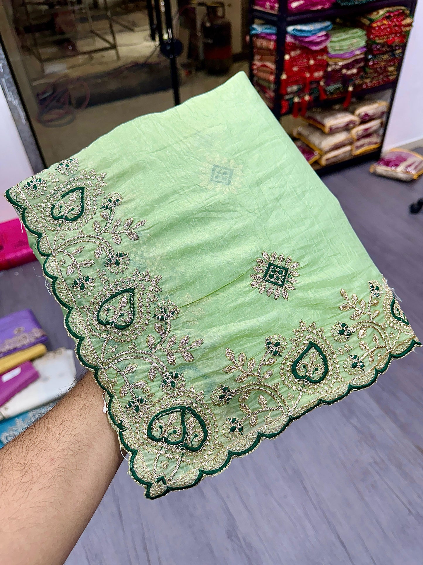 Kayatri New Soft Pure Fandy Silk Buti Work Saree