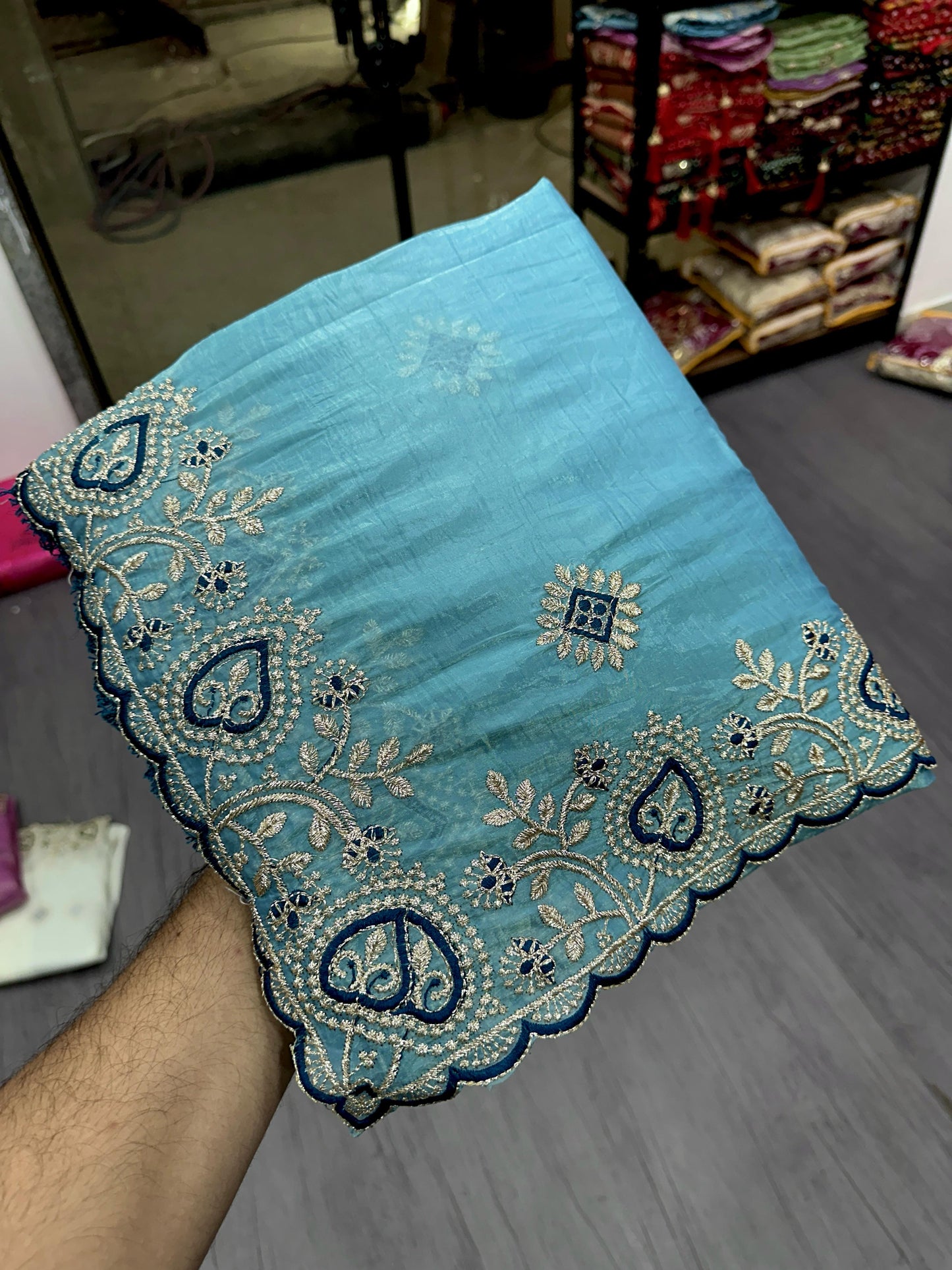 Kayatri New Soft Pure Fandy Silk Buti Work Saree