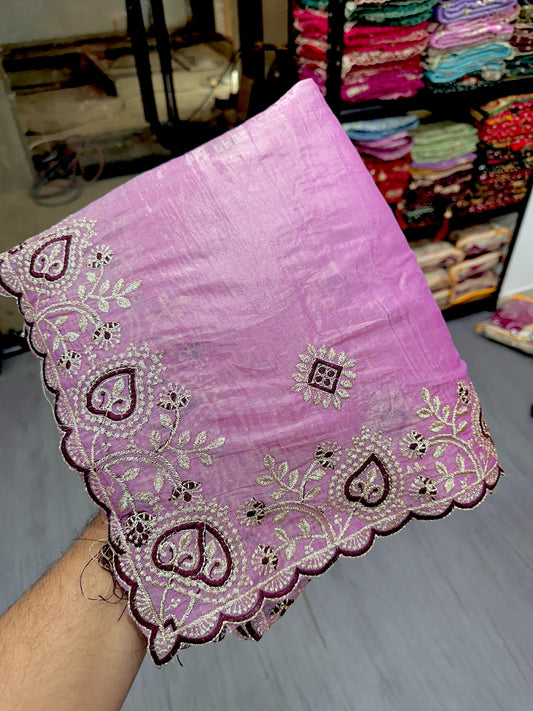 Kayatri New Soft Pure Fandy Silk Buti Work Saree