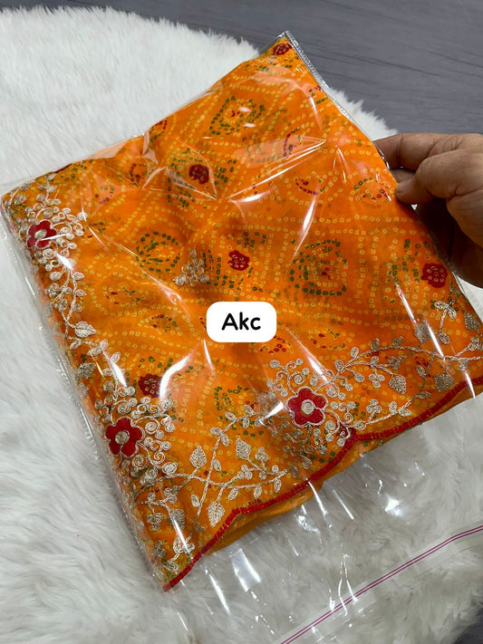 Kayatri New Pure Cxc Georgette Heavy Unique Pita Work Saree