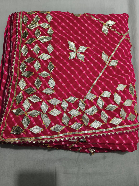 Kayatri New CBC Georgette Kacha Gotapatti Work Saree