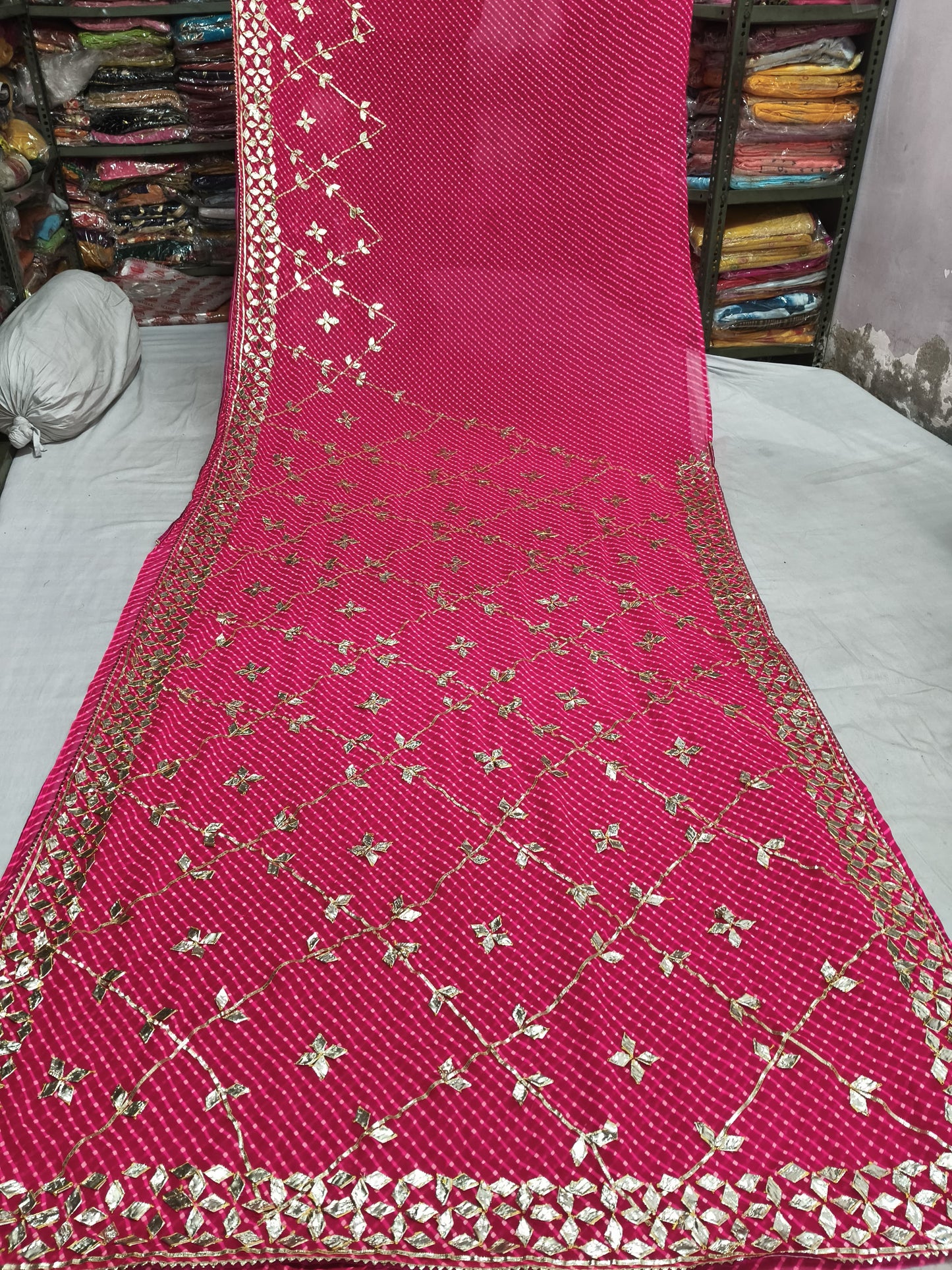Kayatri New CBC Georgette Kacha Gotapatti Work Saree