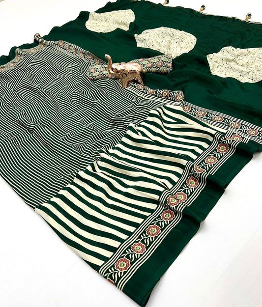 Kayatri Heavy Semi Gajji Saree with AJRrakh Touch