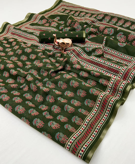 Kayatri Elegant Ajrakh Cotton Sarees
