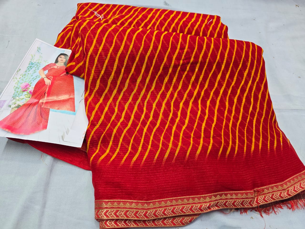 Kayatri Festive Vibes in Synthetic Leheriya Sarees